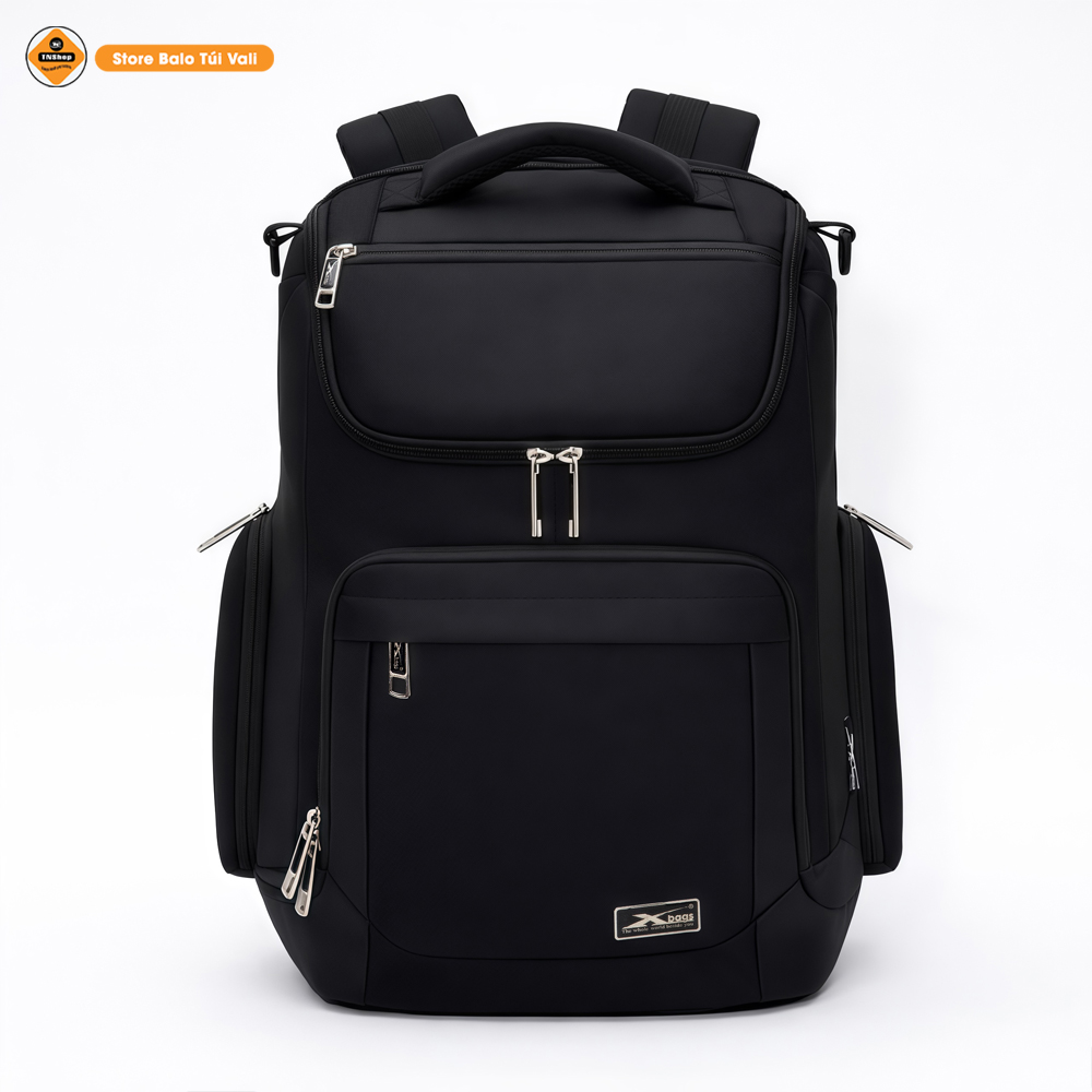 Balo laptop Xbags Prime X, Balo công sở màu đen 15.6 inch, nhiều ngăn tiện lợi, Đẳng cấp thời trang
