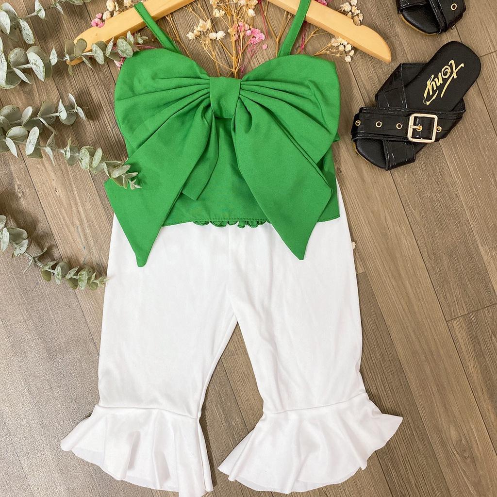 Bộ quần Áo Bé Gái Nơ kết hợp quần ống Loe 8-23kg Angel Baby Thời Trang Thiết Kế