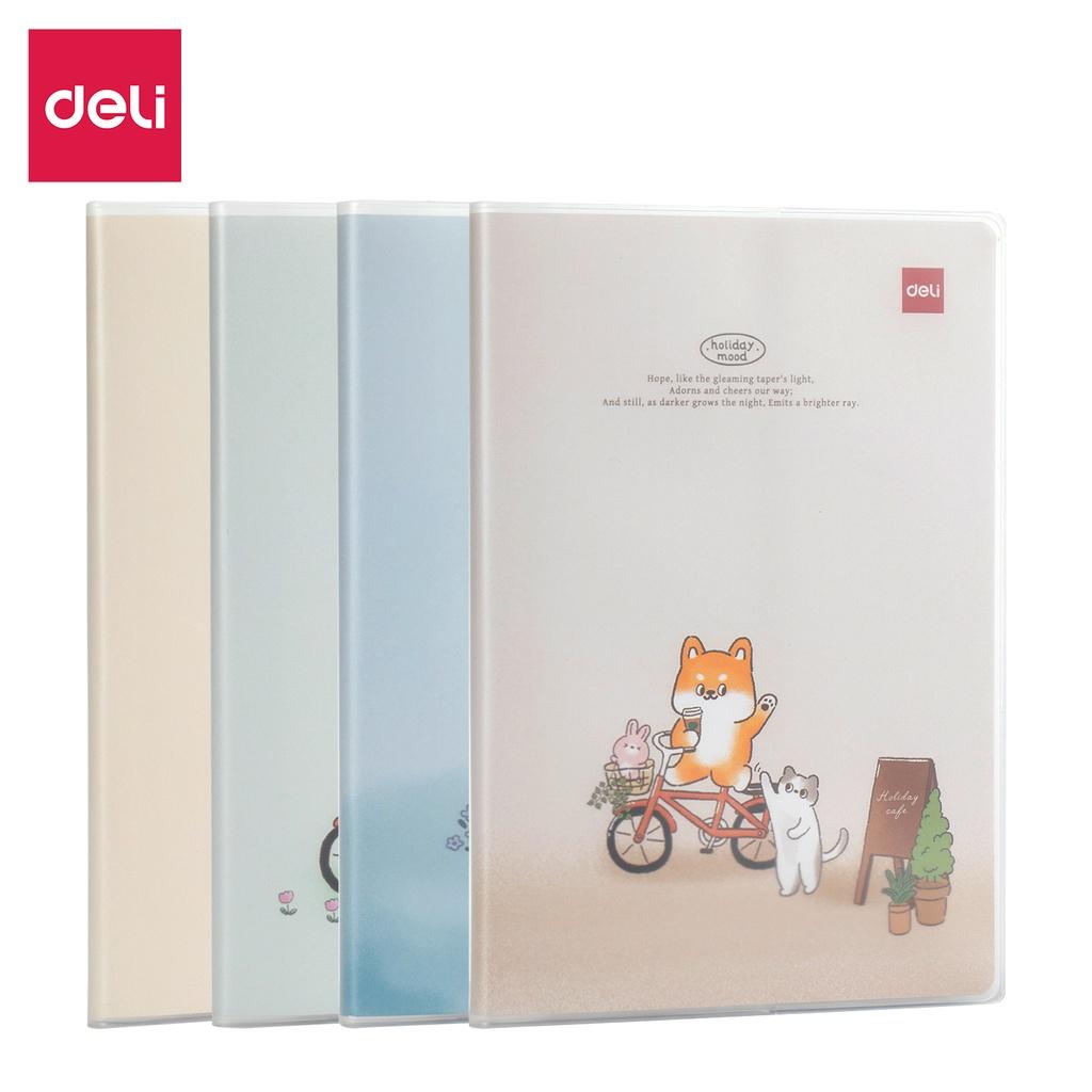 Sổ Tay Ghi Chép Bìa Bọc Nhựa Dán Gáy Khổ 16K 144 Trang Deli - Phù Hợp Làm Sổ Kế Hoạch Planner, Nhật Kí, Tập Vở Ghi Chép Bullet Journal - EN306 EN309 EN316