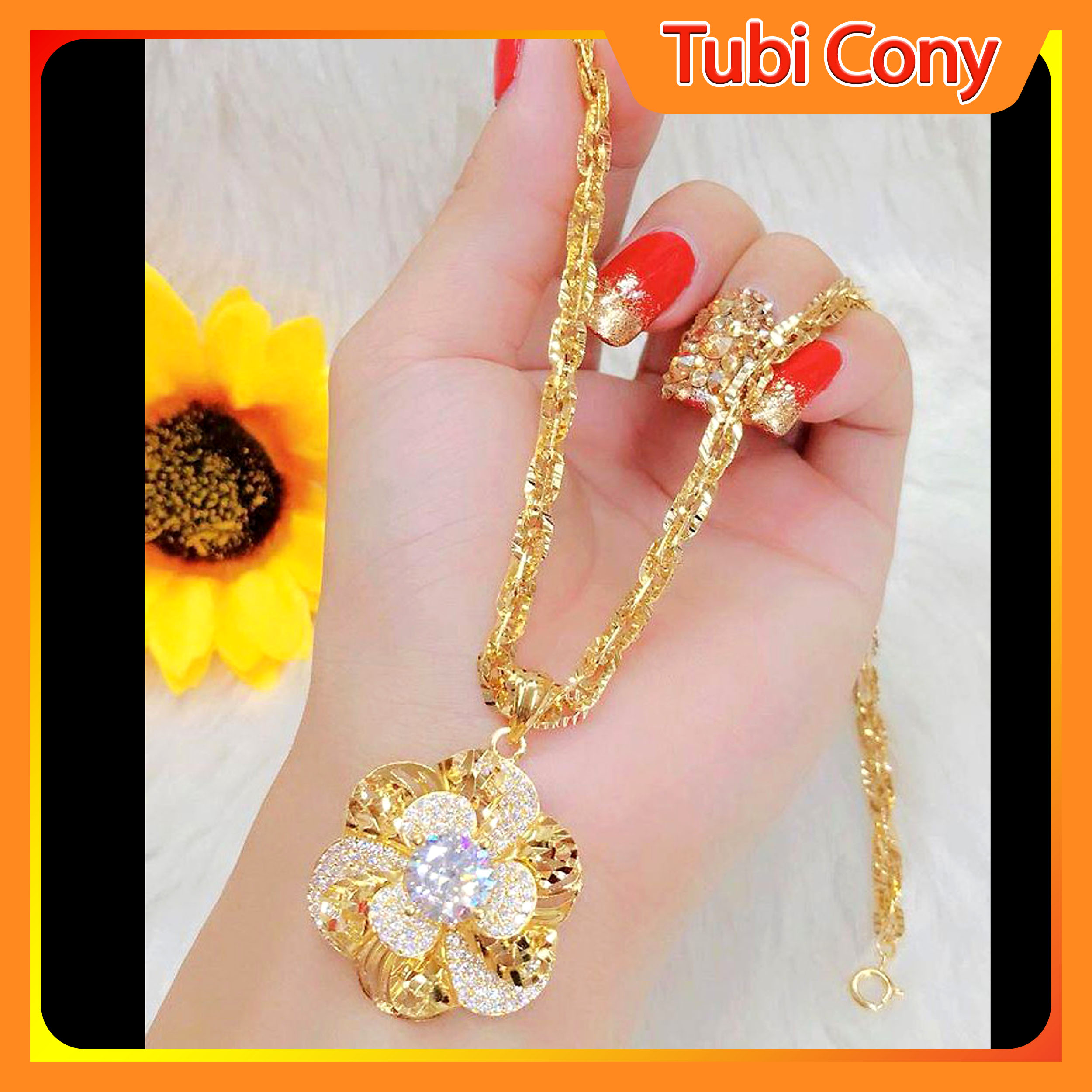 Dây chuyền nữ mạ vàng 18k mặt xoàn