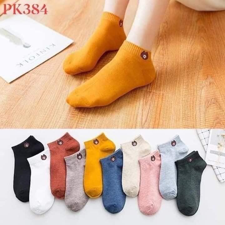 ️ GIÁ HỦY DIỆT️10 ĐÔI TẤT GẤU CỔ NGẮN ĐỦ MÀU ĐẸP