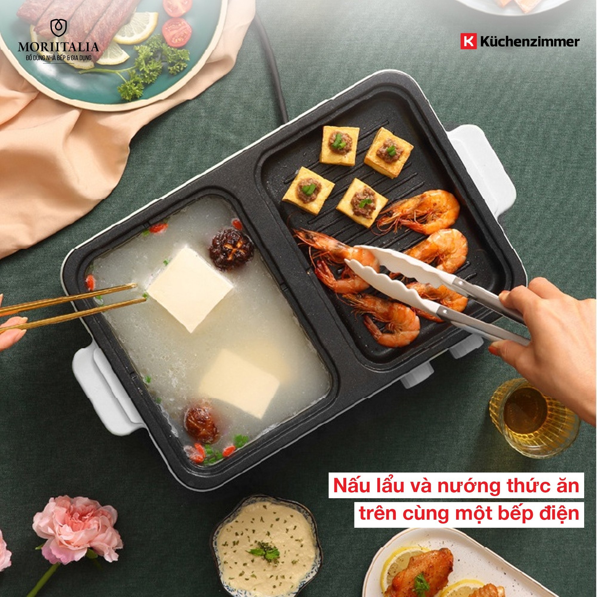 Bếp Lẩu, Nướng Đa Năng 2 Trong 1 - KUC012591 - Hàng Chính Hãng