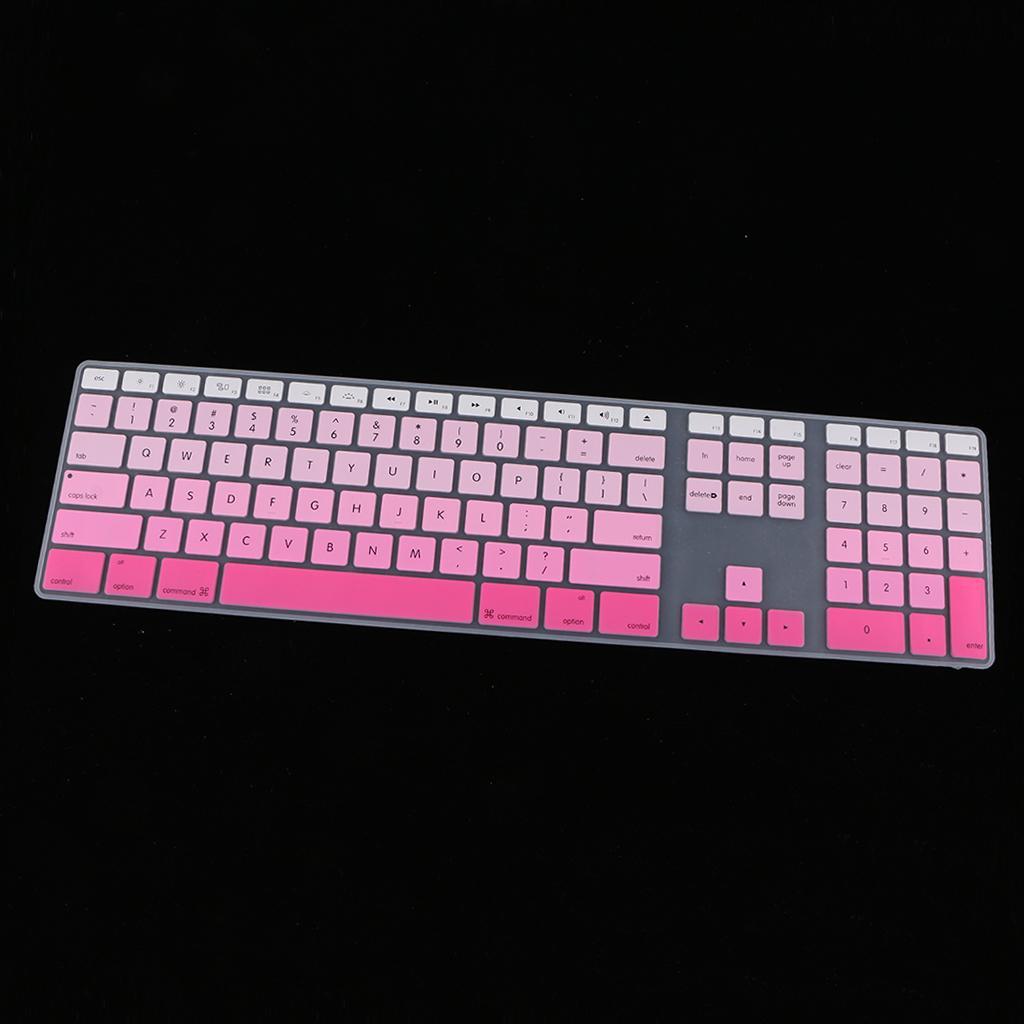 2 Pieces Silicone Keyboard Cover Skin for iMac USB Keyboard A1243 Pink+Blue