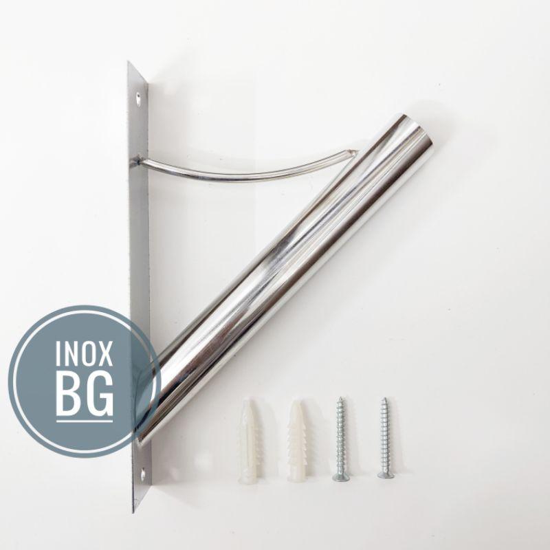 Giá treo cờ nghiêng bằng Inox bắt tường