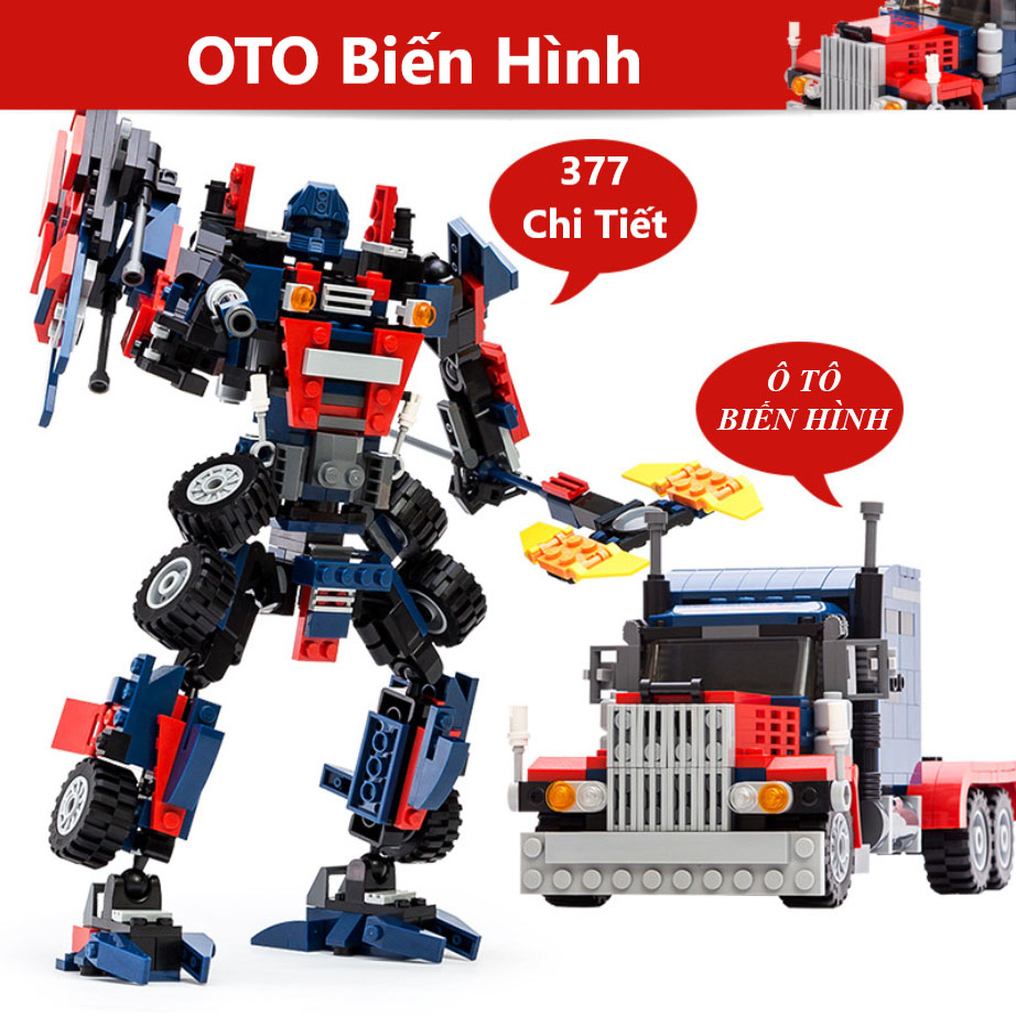 BỘ ĐỒ CHƠI XẾP HÌNH ROBOT NGƯỜI MÁY, Ô TÔ - Lắp Ráp Người Máy Biến Hình