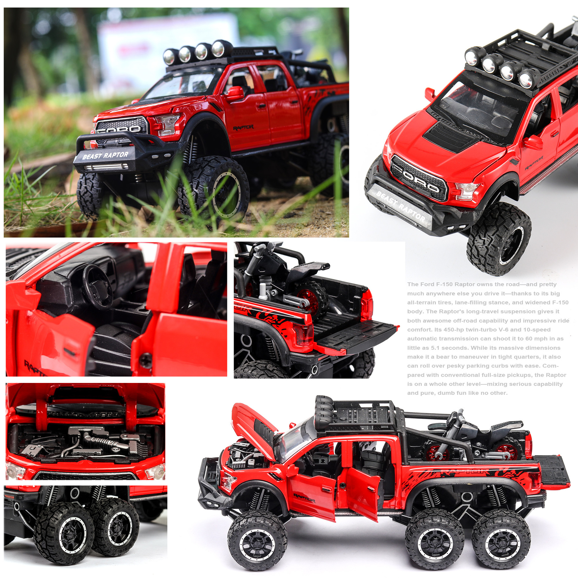 Mô hình xe Ford F-150 Raptor tỷ lệ 1:28 hợp kim cực ngầu