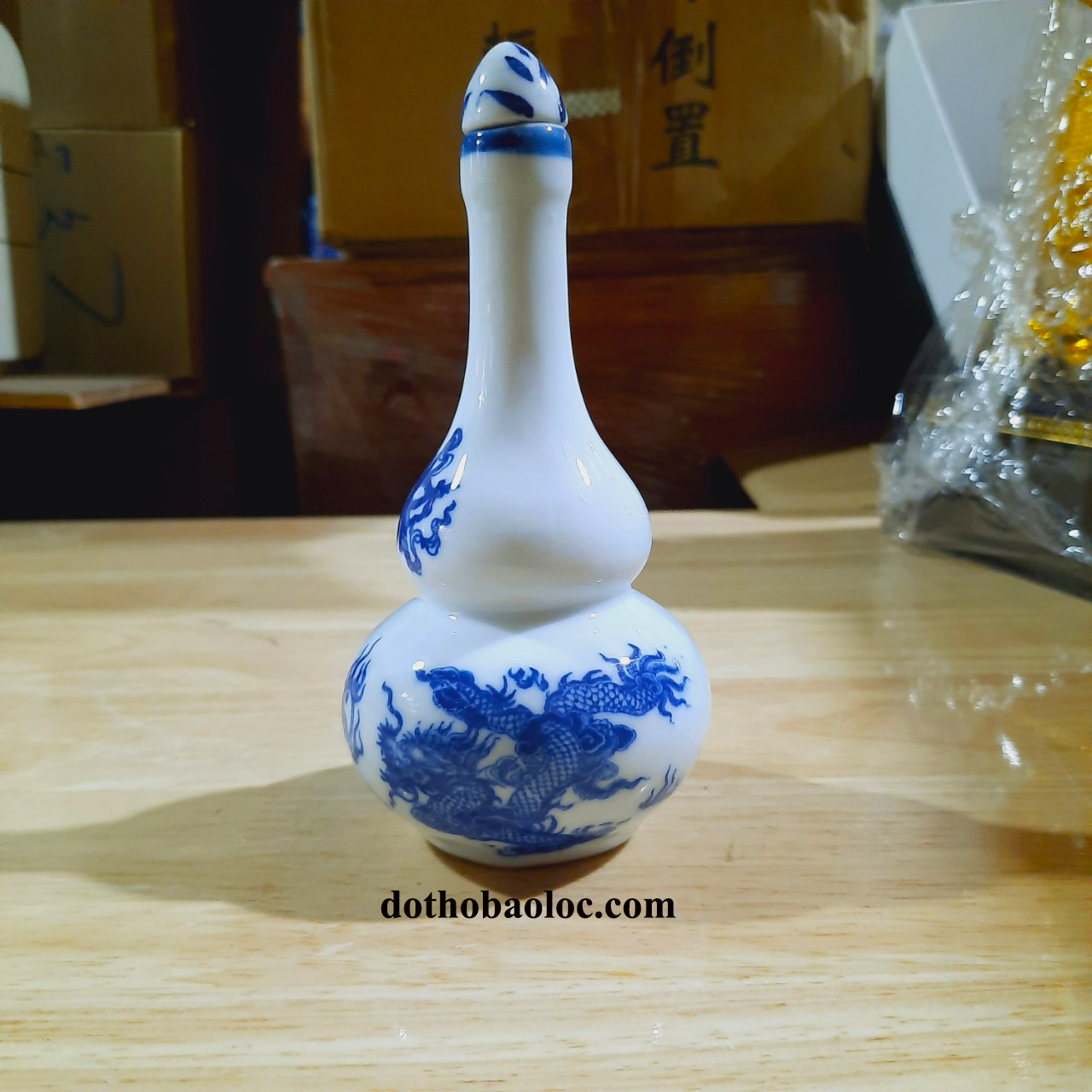 Hồ lô sứ bát tràng cao 17cm