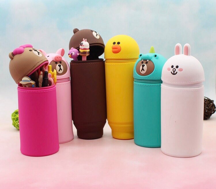 Hộp bút silicon Line Friends