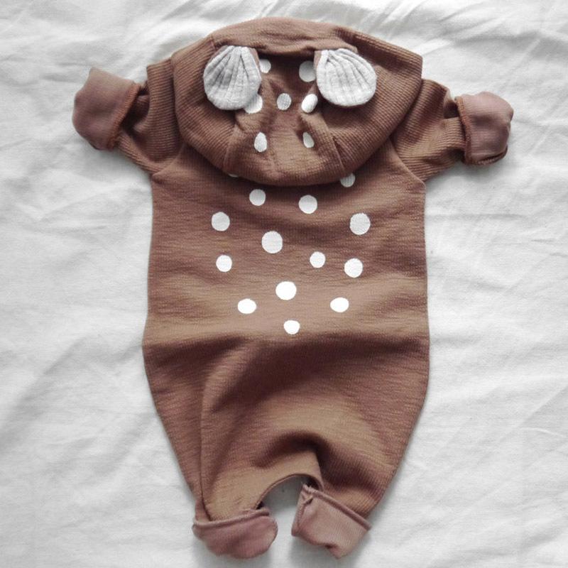 Giáng Sinh Em Bé Hươu Bé Sơ Sinh Áo Liền Quần Trang Phục Bé Trai Jumpsuit Mùa Thu Trẻ Sơ Sinh Quần Áo Cotton Bé Gái Romper Áo Liền Quần Có Mũ Trùm Đầu 0-2Y