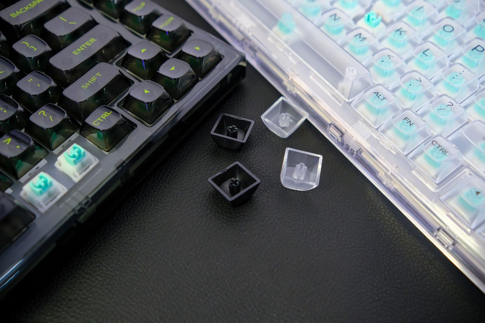 Bàn phím cơ FL-Esports Q75 SAM (Transparent White Light Ice Keycap/Transparent Black Dark Ice Keycap) 3 Mode/Gasket Mount - Hàng chính hãng