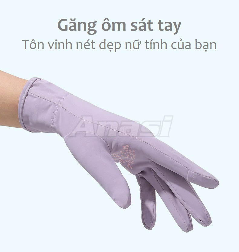 Găng tay chống nắng lụa băng TOLV13 | Chống tia UV SPF50+ | Bao tay chạy xe cho nữ