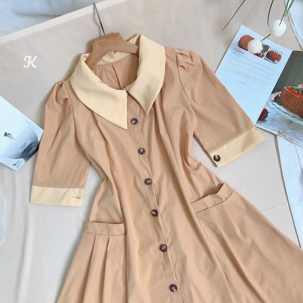 Đầm phối bèo cúc thật cổ dáng cực xinh cho các nàng đi chơi dạo phố