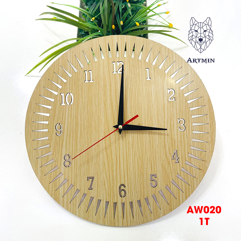 AW020 - Đồng Hồ Gỗ Treo Tường – Décor Trang Trí Hoa Hướng Dương