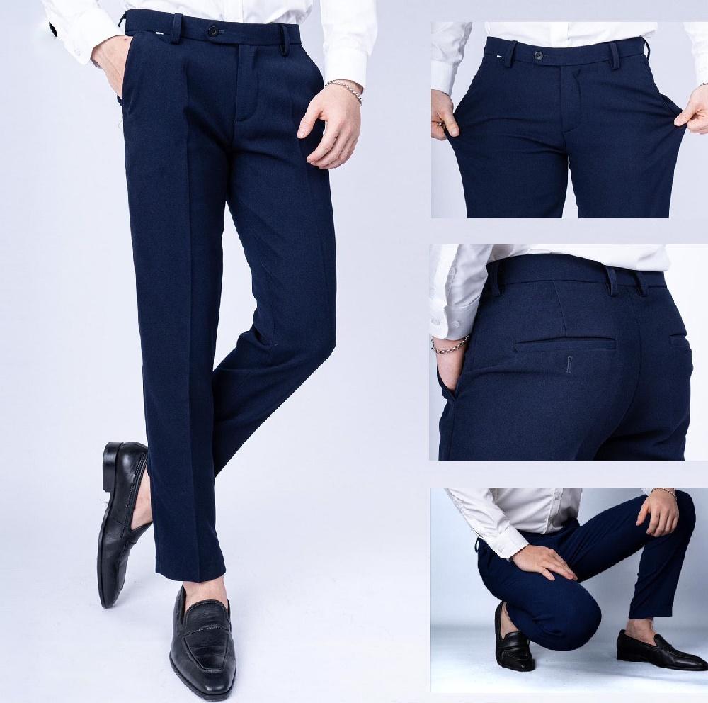 Quần âu nam dáng ôm co giãn nhẹ quần tây nam dáng ôm cao cấp - Xanh than - Size 28