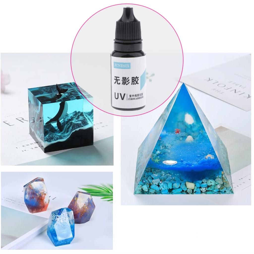 10g Clear UV Resin Hard Glue Ultraviolet Curing for Jewelry, Metal Glass Bonding