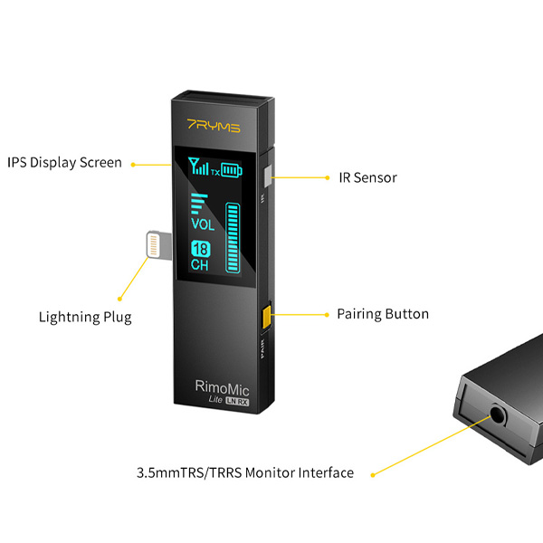 7Ryms RimoMic Lite LN - Micro thu âm không dây dành riêng cho Iphone, Ipad - Hàng chính hãng