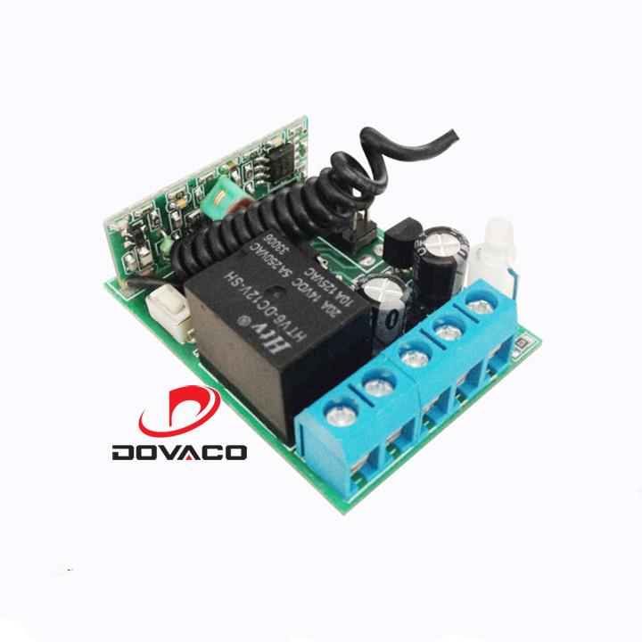 Mạch công tắc điều khiển từ xa RF, 1 cổng học lệnh 4 chế độ, nguồn 12VDC, tặng kèm remote