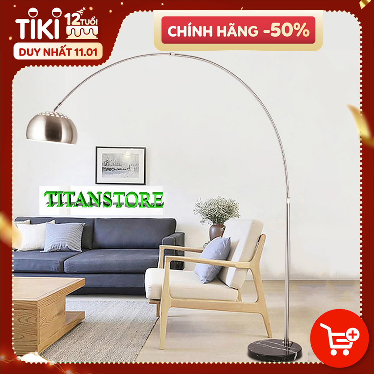 Đèn Đứng Trang Trí Nội Thất Hiện Đại - Uốn Cong, Xoay 360°, Đế Đá Cẩm Thạch Tự Nhiên - Chất Liệu Cao Cấp, Phong Cách Hiện Đại D520 &amp; D570 - Hàng Chính Hãng.