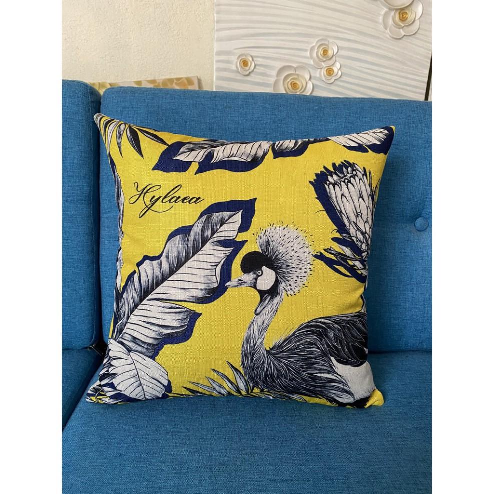 Gối Tựa Lưng | Gối Tựa Sofa, Gối Vuông Trang Trí In Hoạt Tiết Hoa Lá Hiện Đại Kích Thước 45x45cm