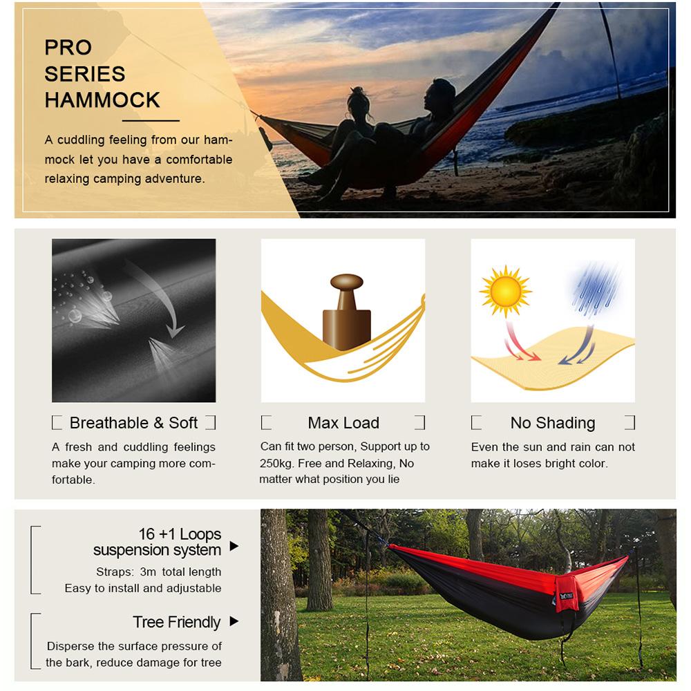 Di Động Võng Đôi Người Nylon Cắm Trại Võng Sinh Tồn Vườn Treo Ngủ Ghế Du Lịch Đồ Nội Thất Dù Võng