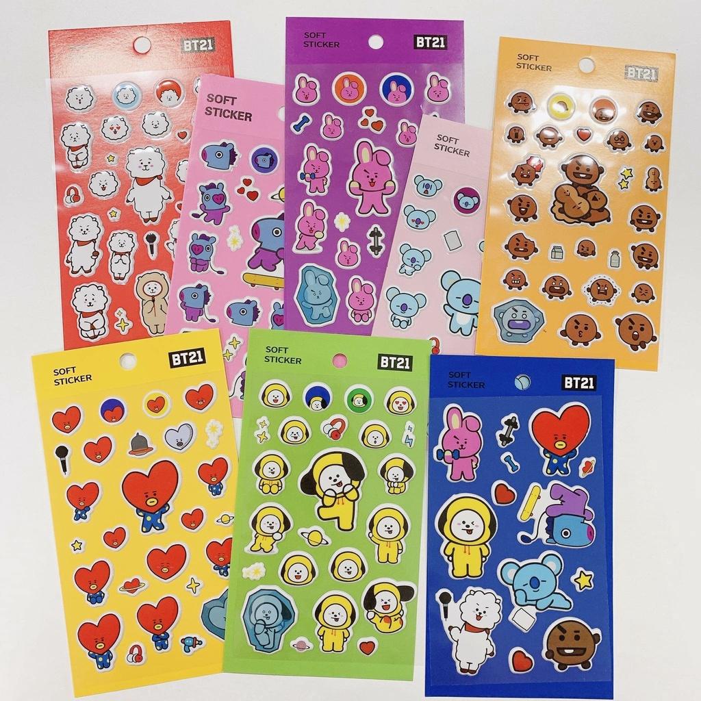 Tấm Sticker BT21 Dễ Thương - Hình Dán BTS