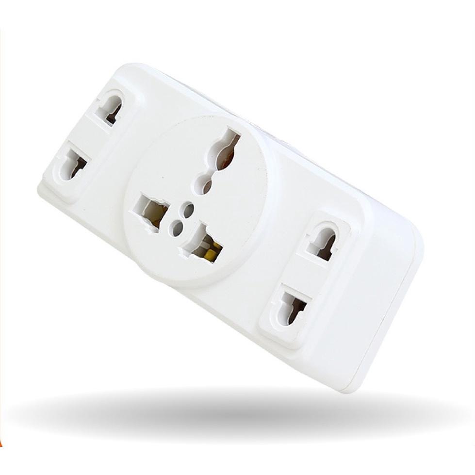 Ổ Cắm 2 Chức Năng: Phích Cắm Chia 3 Và Ổ Cắm Chuyển Đổi Từ 3 Chấu Thành 2 Thấu, 2000W, Nhựa ABS - TakyHome 8605
