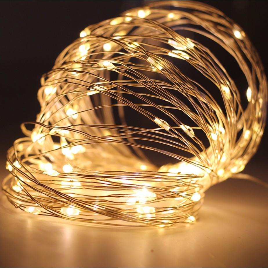 Dây đèn led trang trí fairylight đom đóm có sẵn pin dài 1m-2m ĐC03