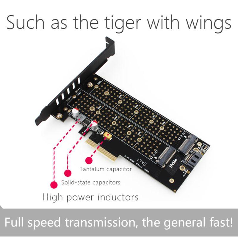 Thẻ Chuyển Đổi M.2 Nvme Ngff Sang Pcie3.0 Ssd Sata3 Kèm Quạt Tản Nhiệt