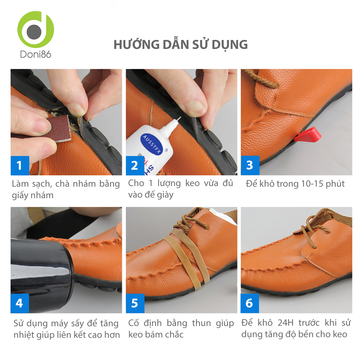 Keo dán giày mùi hương dễ chịu, an toàn cho da tay, sức khỏe, chất keo bền chặt - Doni - DOPK323