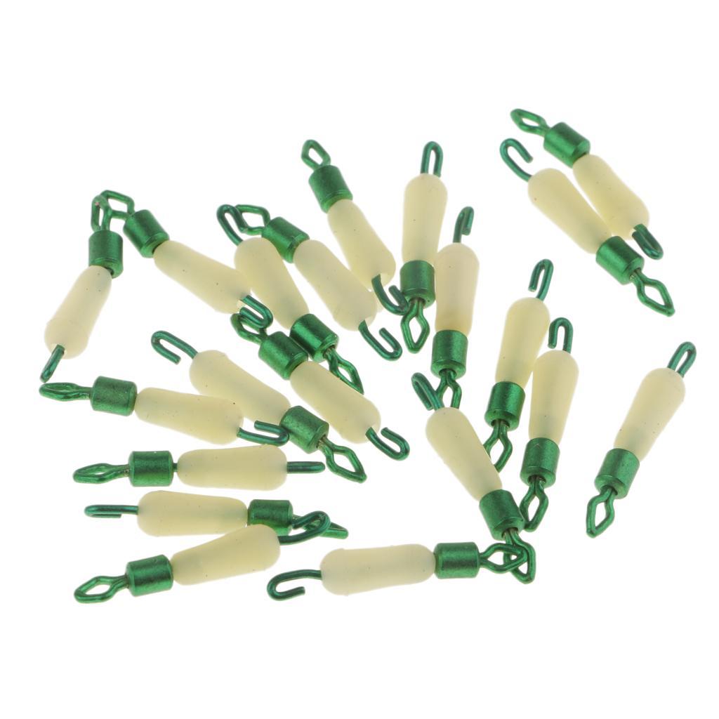 20pcs Fishing Hook and Line Connectors Swivels Fast Sub-line Clip Ring Fishing Accessories 14/15/17mm