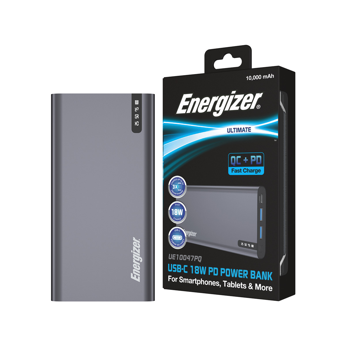 Sạc dự phòng Energizer 10.000mAh UE10047PQ - Tích hợp sạc nhanh đa nền tảng