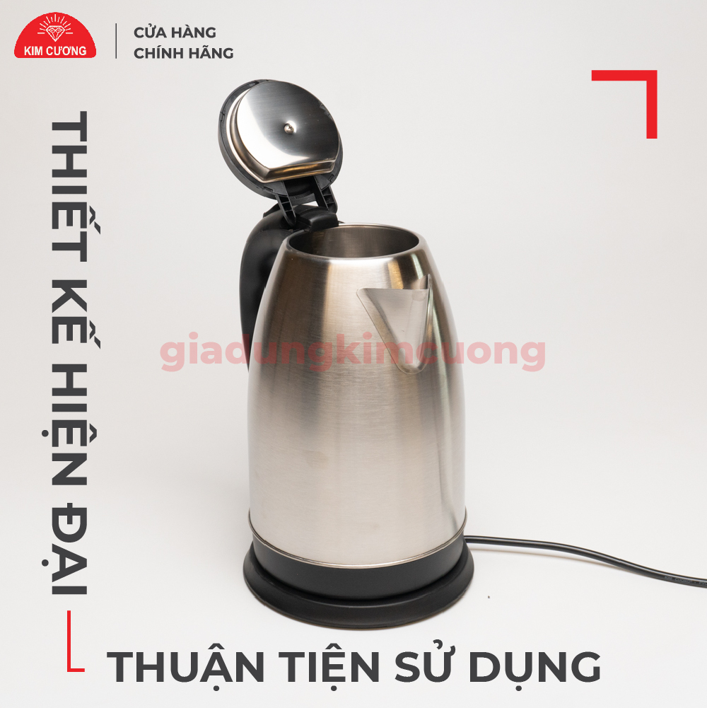 Ấm Đun Siêu Tốc Inox 2.2 Lít Kim Cương - Hàng Chính Hãng