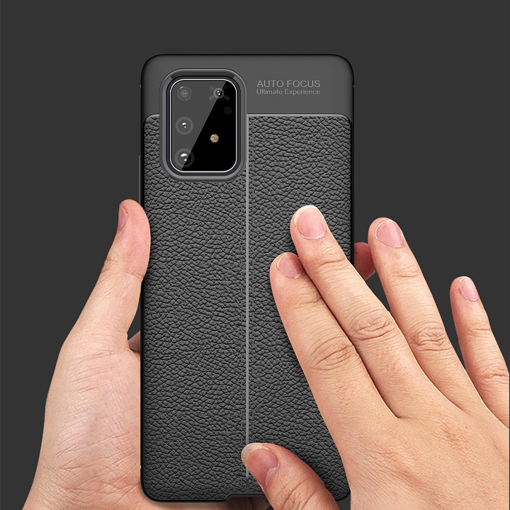 Ốp lưng silicon dẻo giả da Auto Focus cao cấp dành cho Samsung Galaxy A91 - Hàng chính hãng