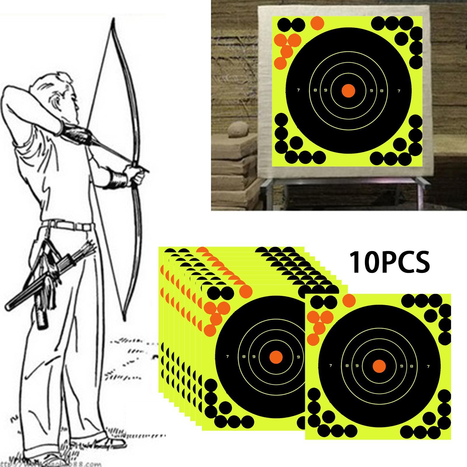 10 Reactive Splatter Self Adhesive 8" Paper Target Stickers