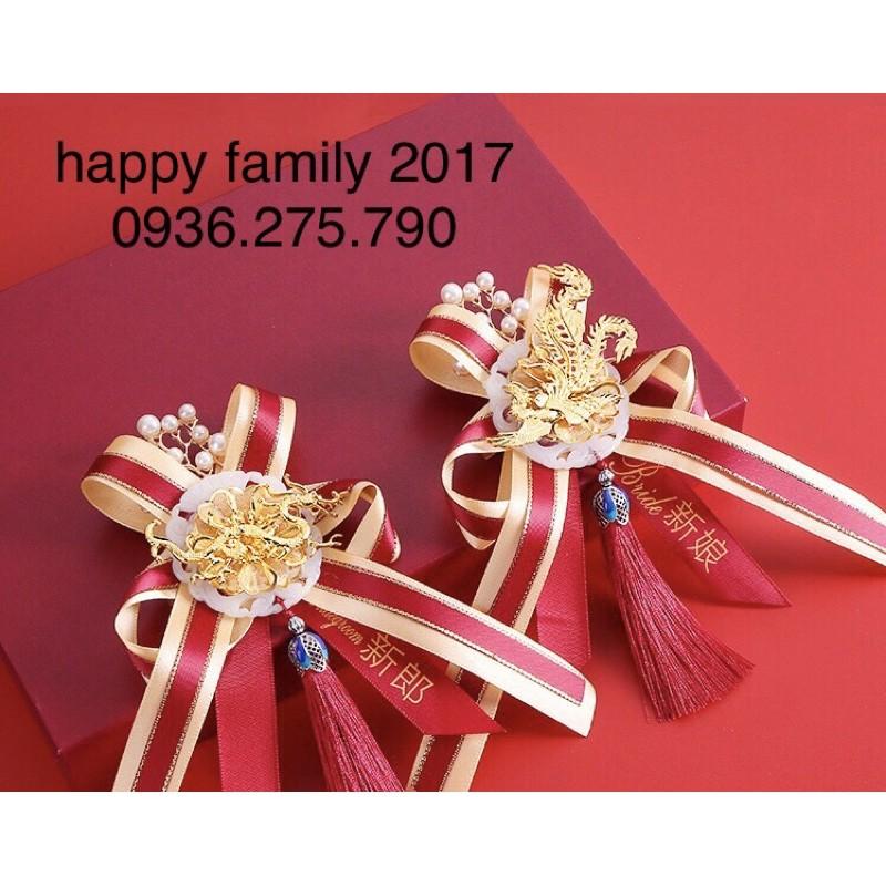 Set Cài Áo Cô Dâu Chú Rể Long Phụng