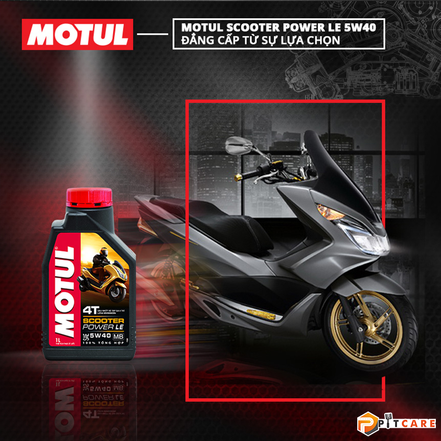 Nhớt Tổng Hợp Cho Xe Tay Ga 4 Thì Motul Scooter Power LE 5W40 Có Chiết Lẻ 