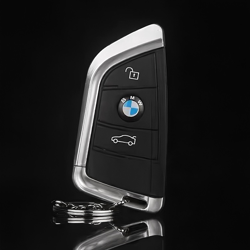 Bật lửa hộp quẹt khè móc khóa xe hơi BMW nắp trượt - xài gas