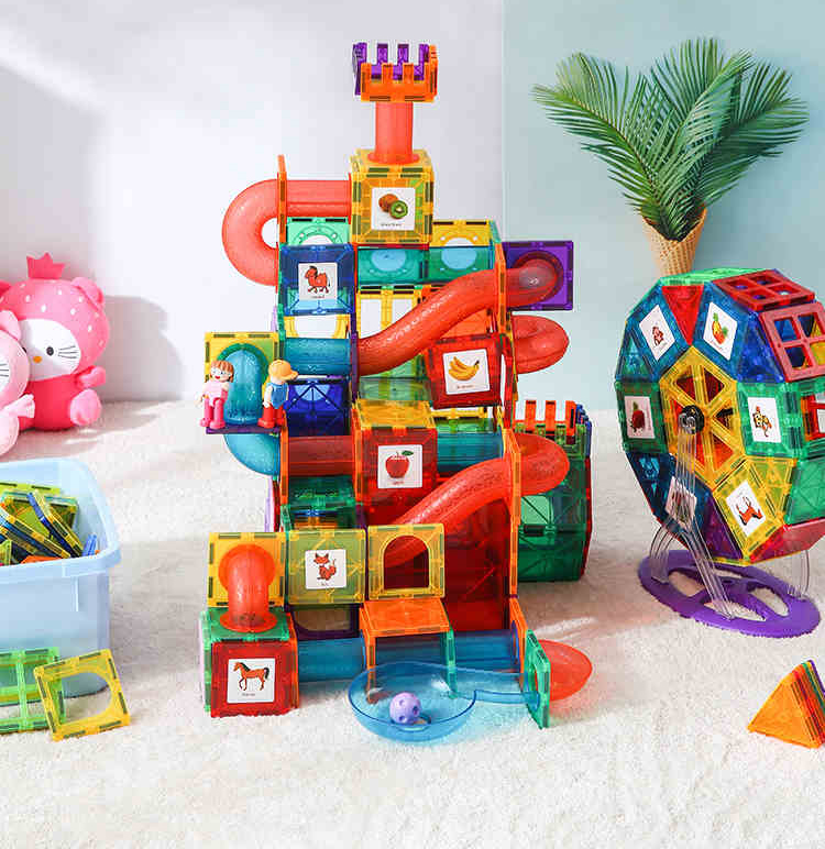 Đồ chơi ghép hình, lắp ráp, Magnetic building tiles,120 chi tiết