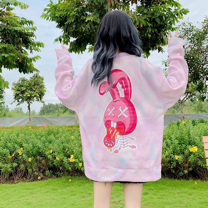 Áo hoodie loang hoạt hình vui nhộn