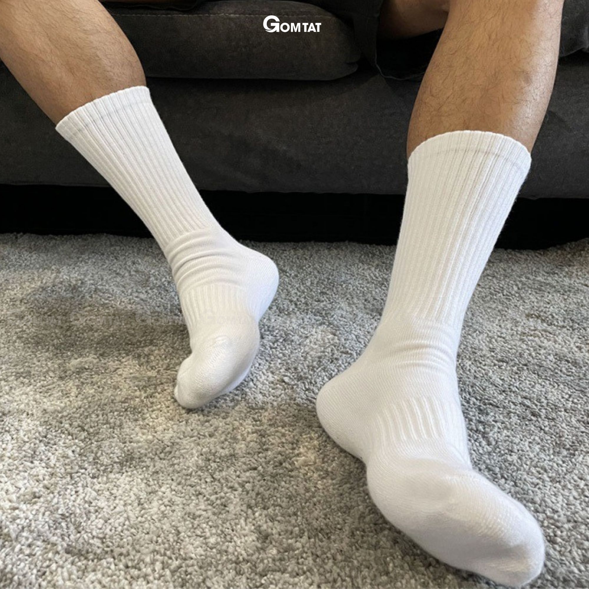 Tất vớ cao cổ chất liệu cotton, thiết kế thoáng khí - GOMTAT-KLB-TRONCAO-GANTAM