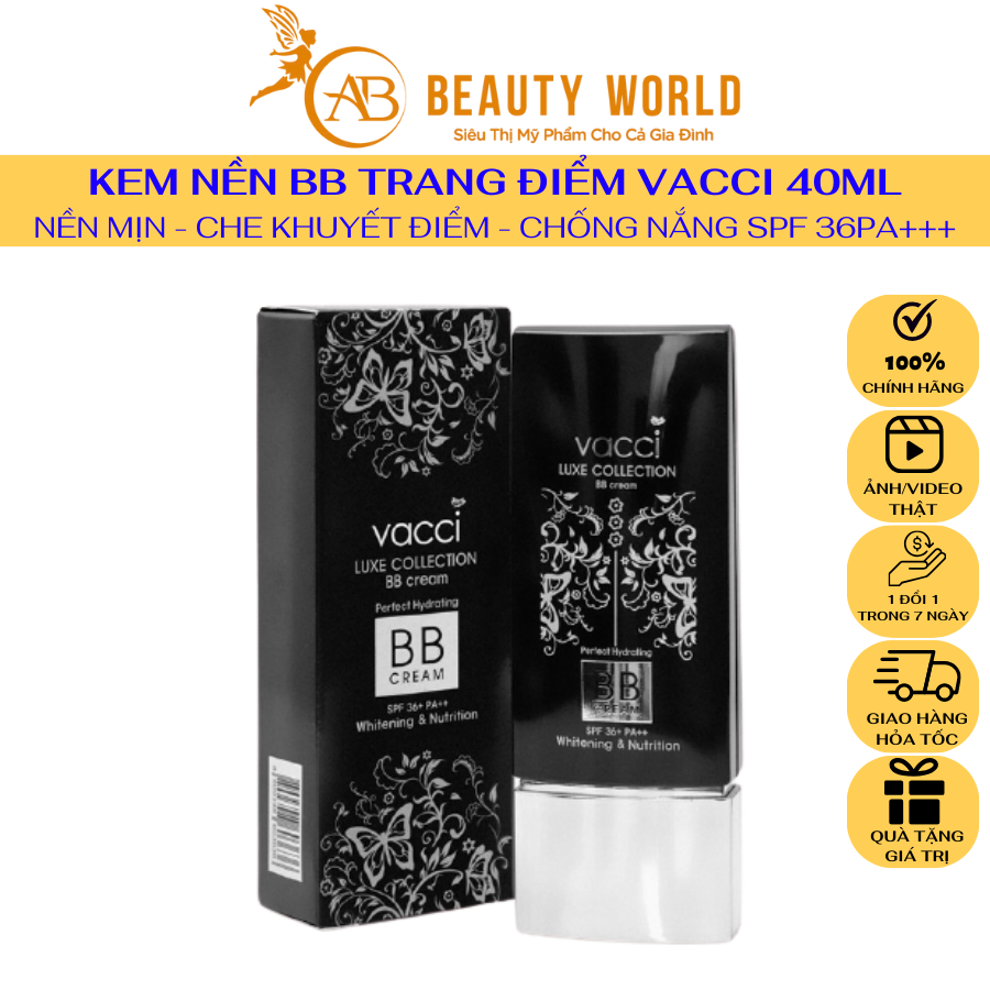 Kem BB VACCI - Che Khuyết Điểm - Lớp Nền Hoàn Chỉnh - Nâng Tone Da SPF36+PA++