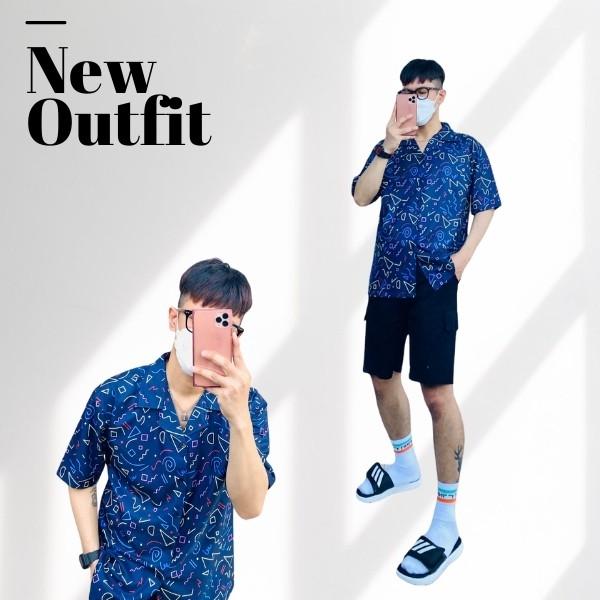 Áo Sơ Mi Nam Họa Tiết Tay Ngắn Phong Cách Streerwear - MAYLANSTORE
