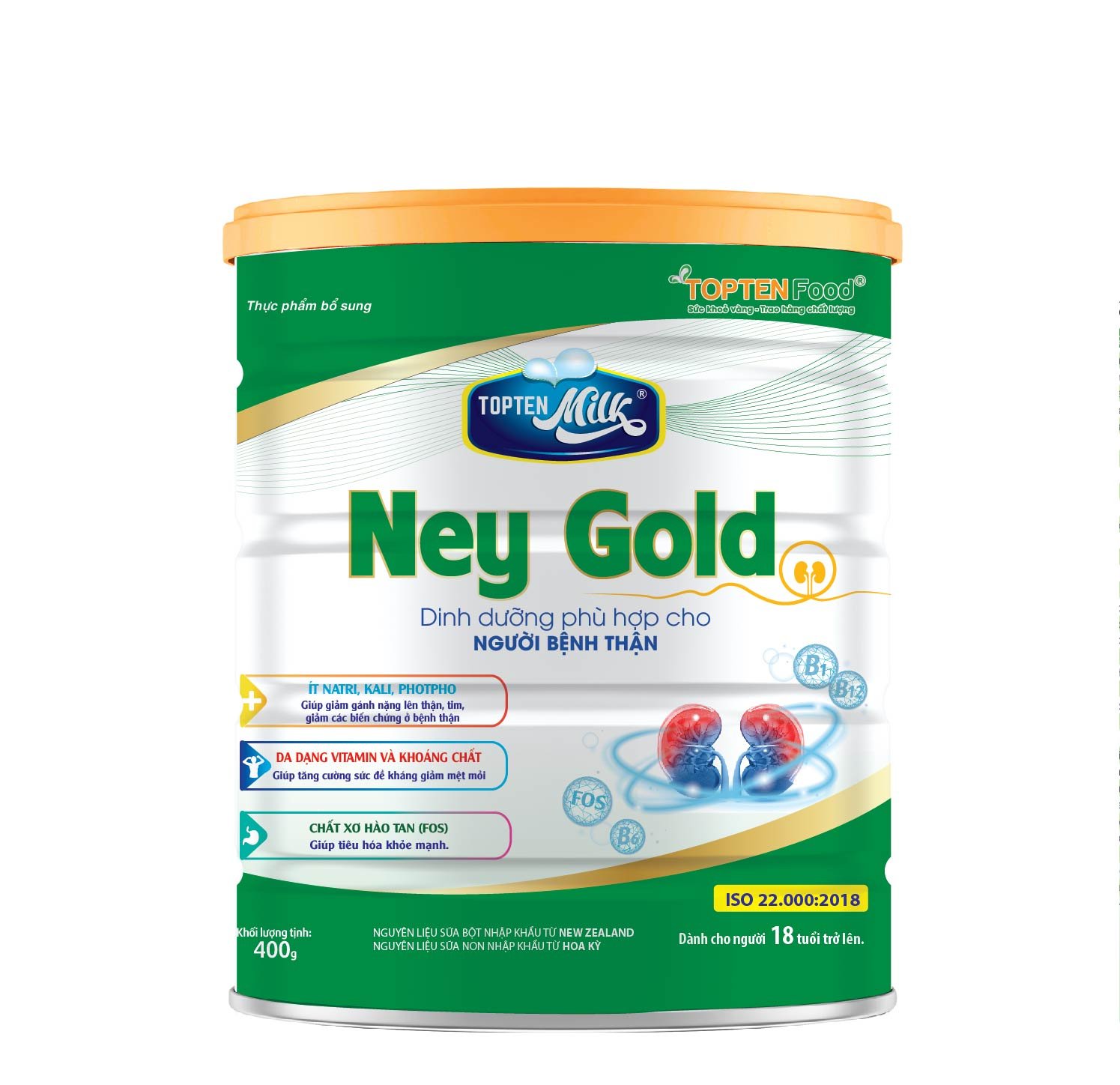 Sữa dinh dưỡng cho người bị thận Ney Gold 800g topten milk