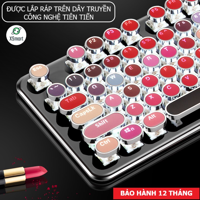 Bàn Phím CƠ Máy Tính XSmart Lipstick K520 PRO LED Đổi Màu, Bản Đặc Biệt Siêu Đẹp, Trục cơ blue switch cho pc, laptop - Hàng Chính Hãng