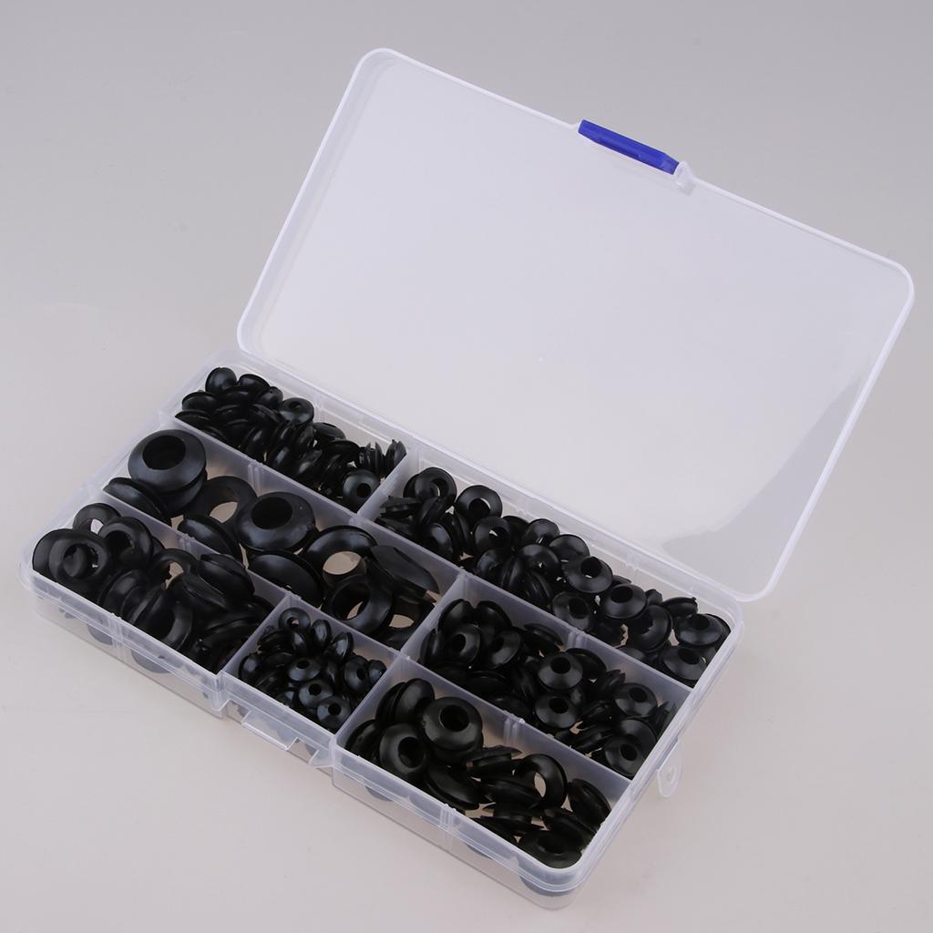 260Pcs Rubber Grommet Assortment Electrical Gasket for Plug and Cable Kit