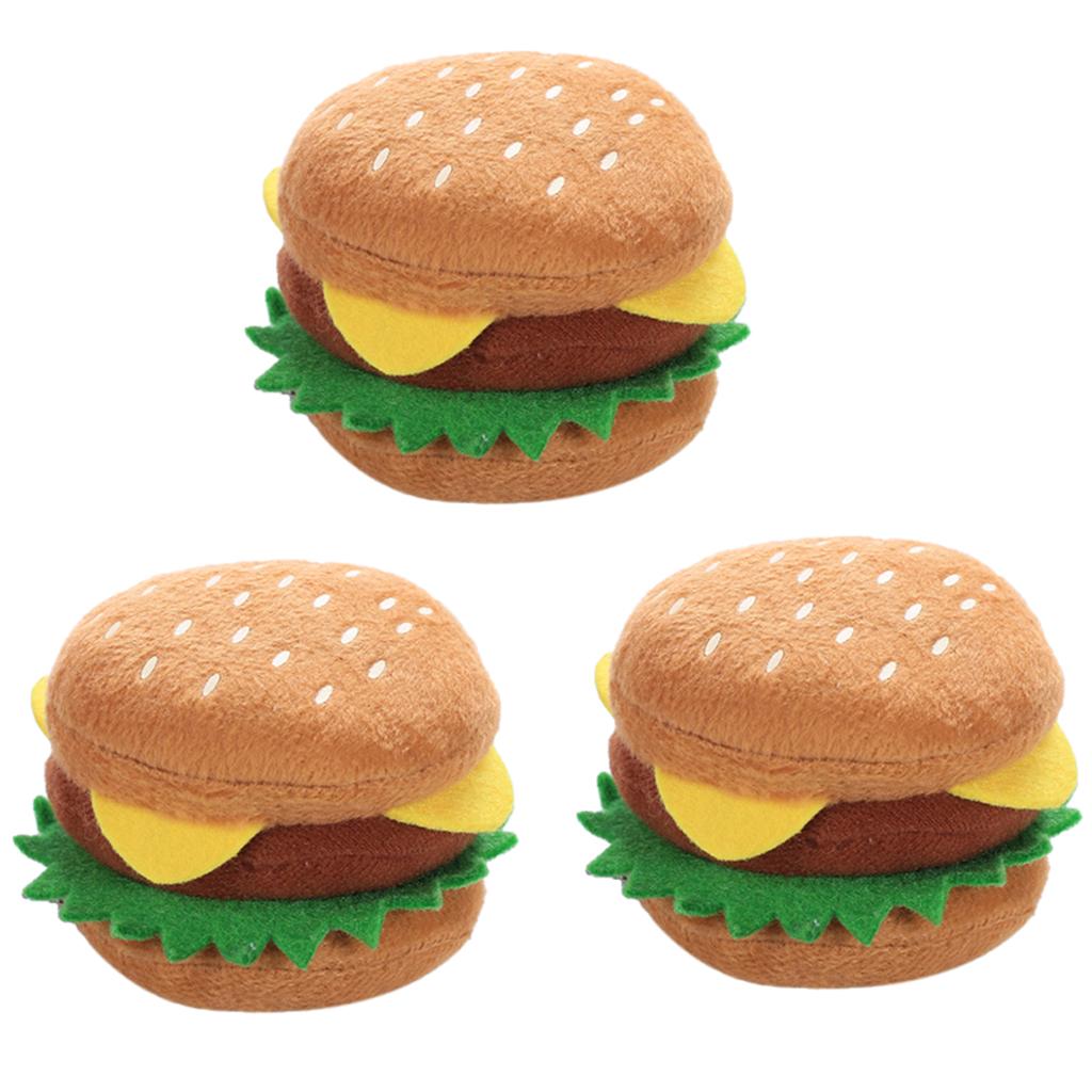 3 Chó Hamburger Nhai Đồ Chơi Squeaky Sang Trọng Đồ Chơi Chó Chó Mọc Răng Sạch Đồ Chơi
