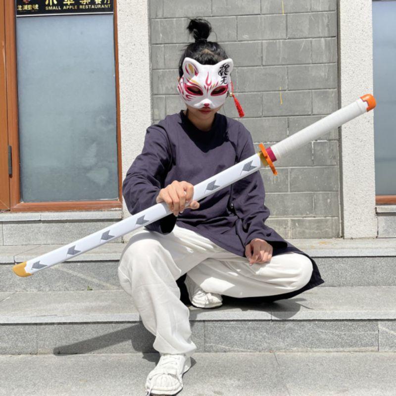 (Lưỡi gỗ dài 104cm) Đạo Cụ Cosplay Viêm Trụ Rengoku Trong Kimetsu No Yaiba