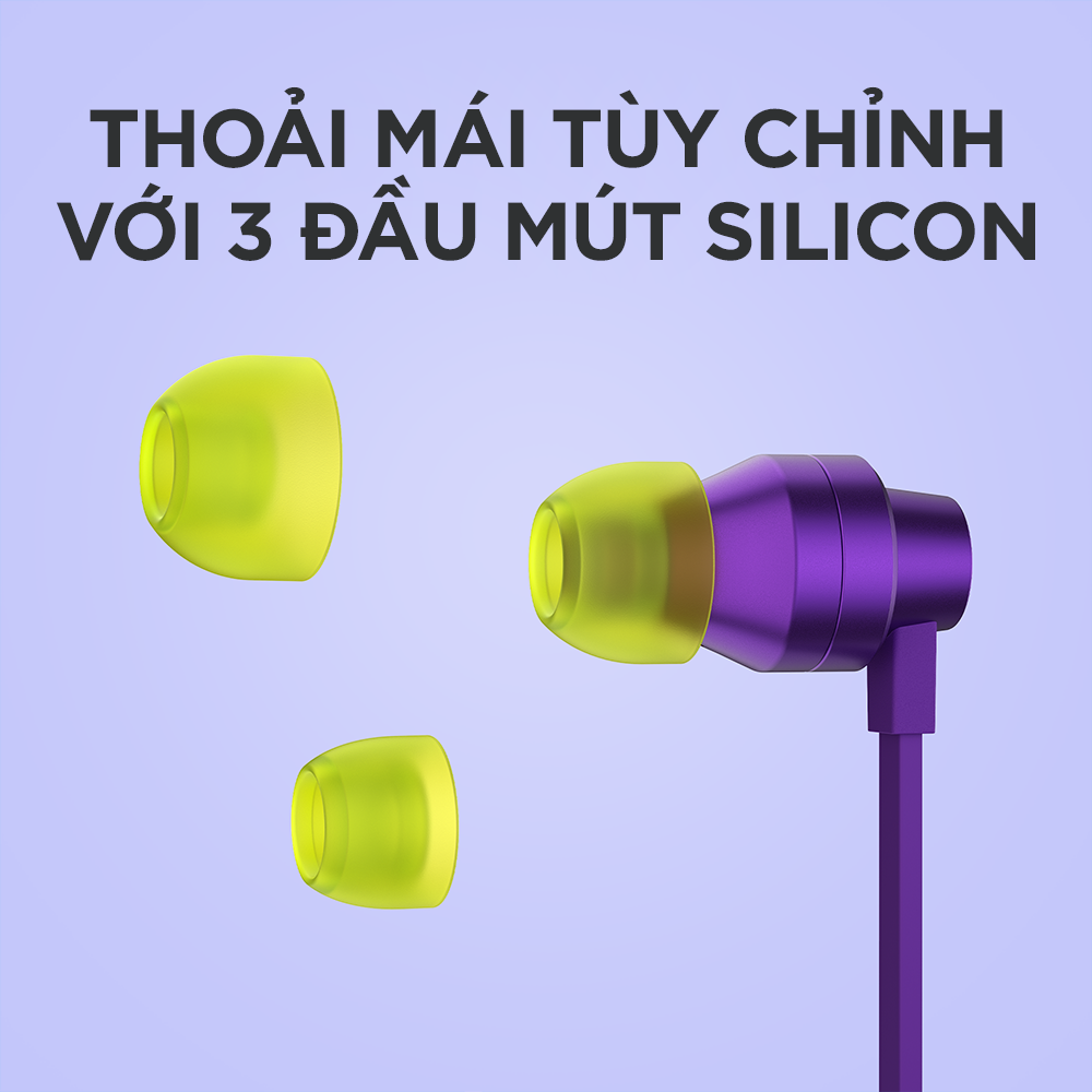 Tai nghe chơi game IN-EAR Logitech G333 - Kết nối giắc 3.5mm và USB type C 4.9 - Màu tím - Hàng chính hãng