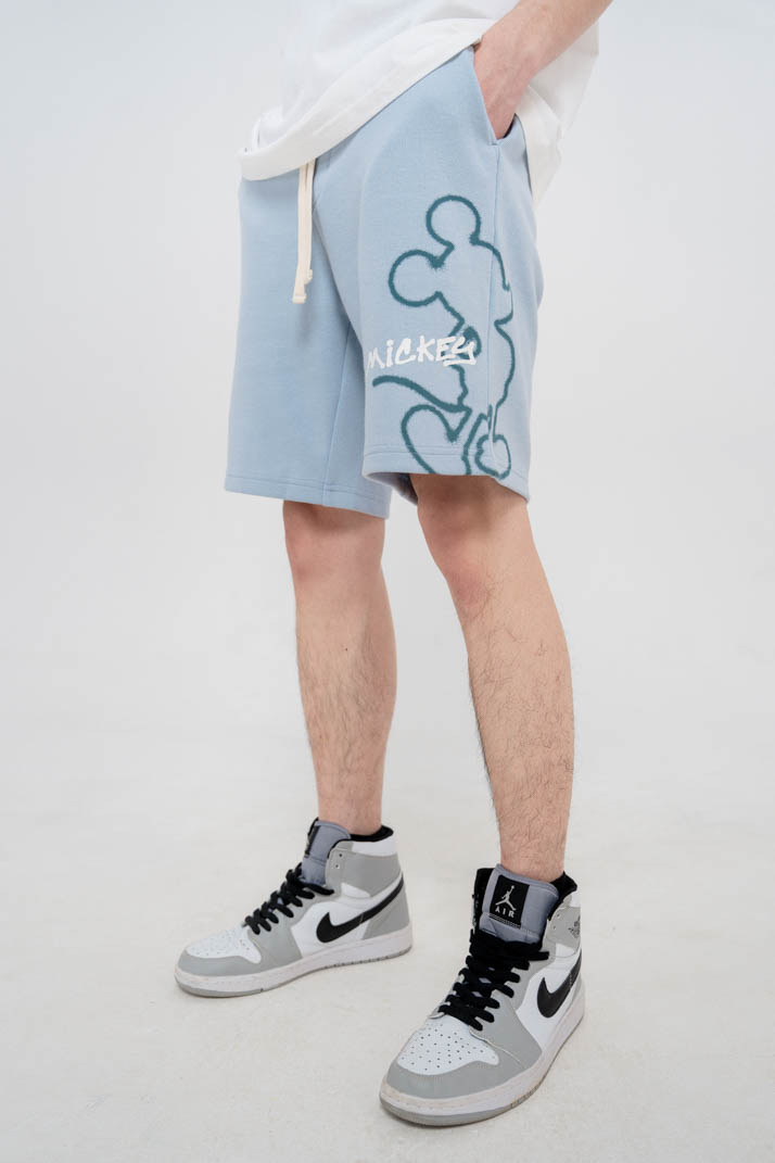 Quần Shorts Unisex BOO Dáng Regular In Graphic Mickey BZL