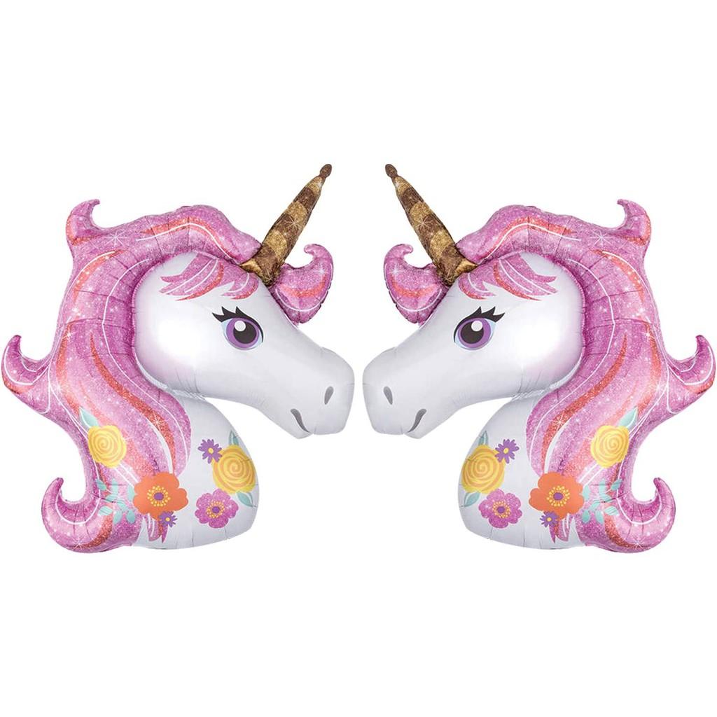 UNICORN, KÌ LÂN HỒNG - Combo bong bóng trang trí sinh nhật Happy Birthday tông hồng nhạt cho bé gái (Có đầy đủ phụ kiện)